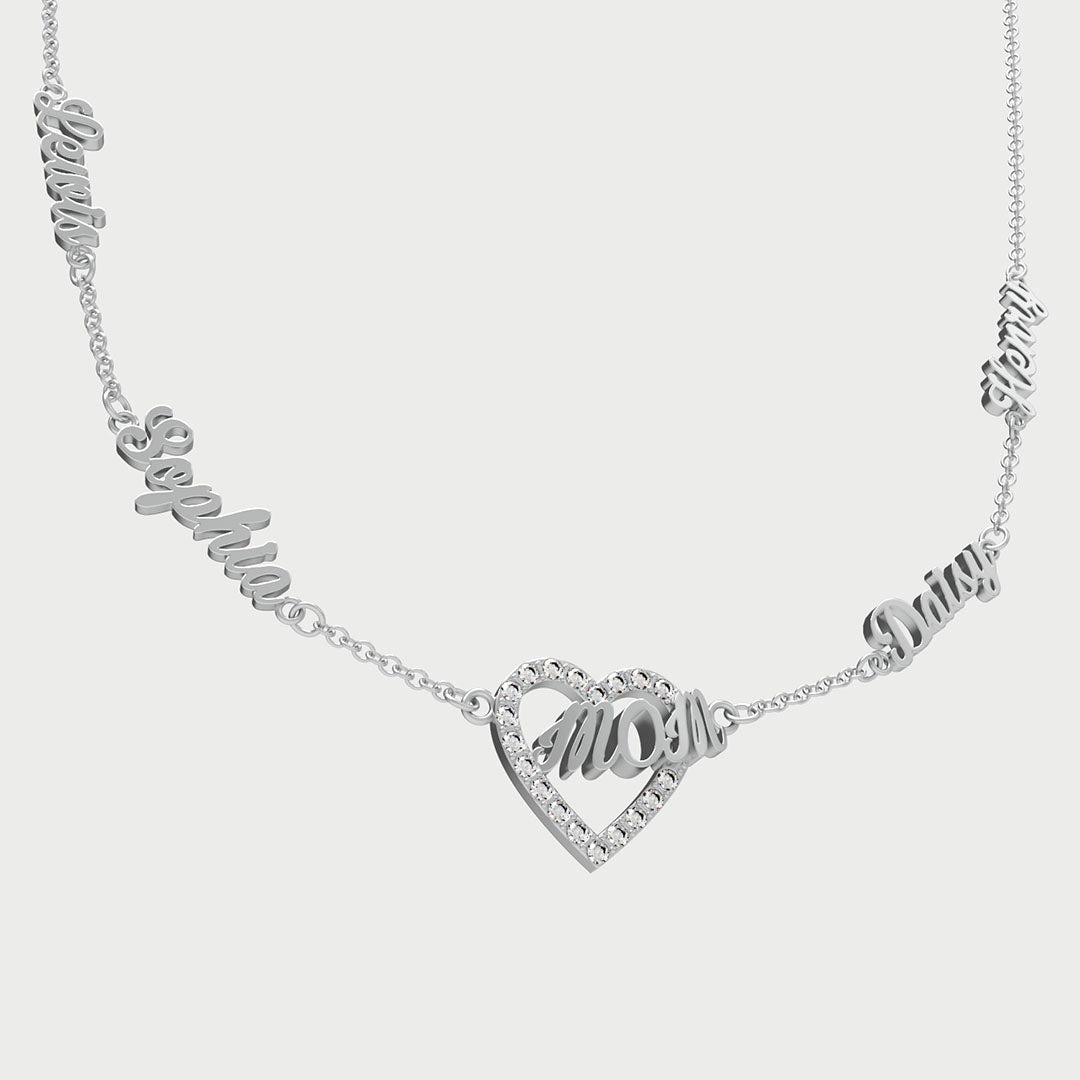 "Love mom" Multiple Name Necklace, Mother's Day Gift