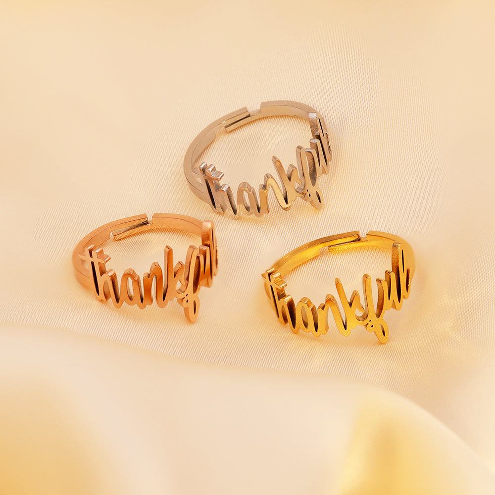 Christmas Gift Personalized Single Name Heart Ring