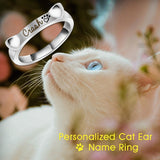 Mother's Day Gift Engraved Ear & Bone Shaped Pet Ring