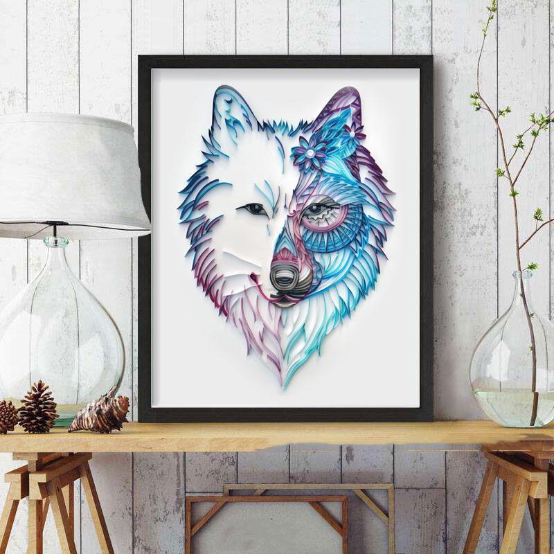 Paper Filigree painting Kit - Wolf