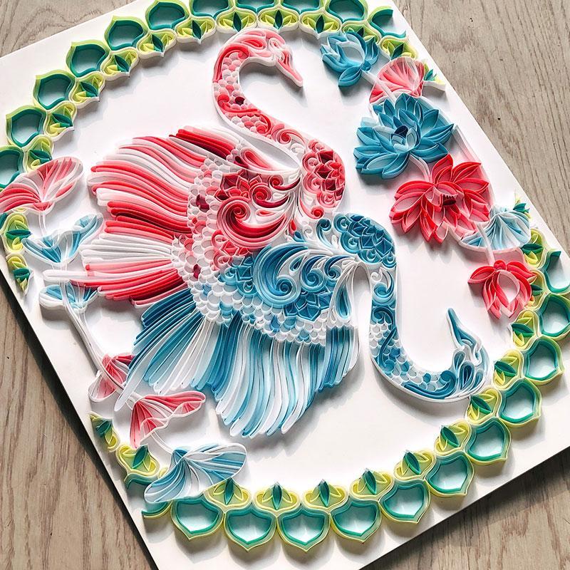 Paper Filigree painting Kit- SWAN