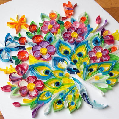 Paper Filigree painting Kit - Peacock