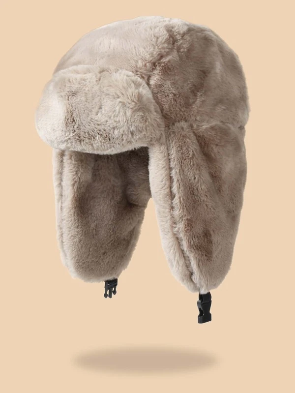 Solid Fluffy Trapper Hat