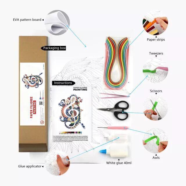 Paper Filigree painting Kit - Musical Note