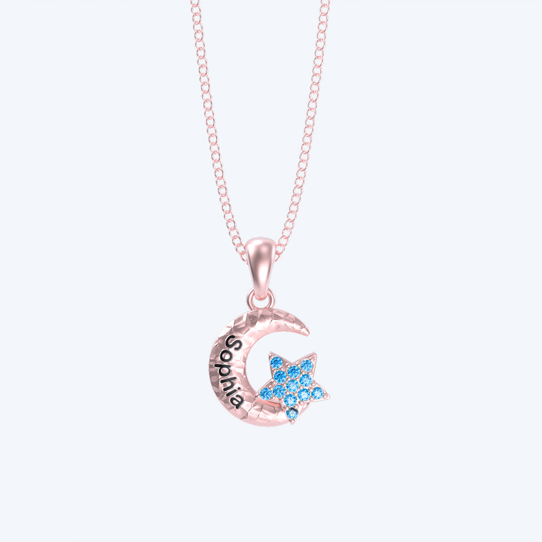 Mother's Day Gift Granddaughter Star and Moon Necklace