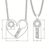 Mother's Day Gift Love + Key Anniversary Couple Necklace