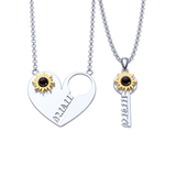 Mother's Day Gift Love + Key Anniversary Couple Necklace