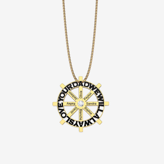 Mother's Day Gift Personalized Bar Rudder Necklace