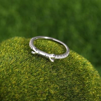 Mother's Day Gift Engraved Ear & Bone Shaped Pet Ring