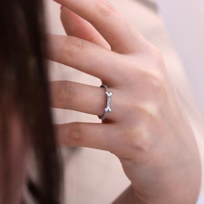 Mother's Day Gift Engraved Ear & Bone Shaped Pet Ring