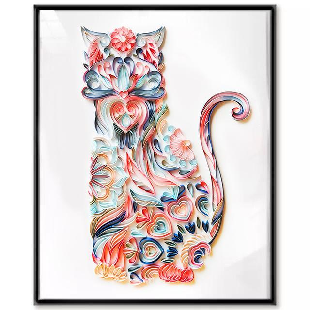 Paper Filigree painting Kit - Cat