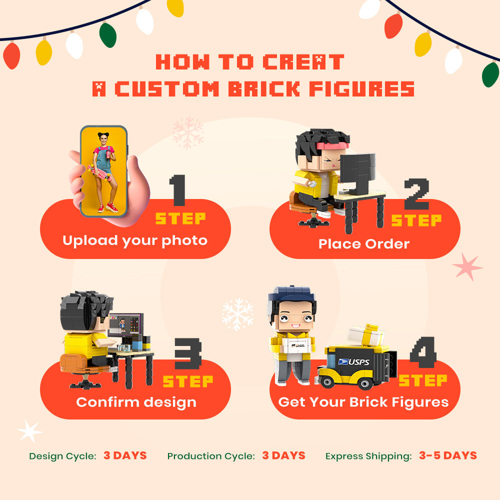 Surprise Father's Day Gifts Full Custom 2 People Brick Figures Custom Brick Figures Small Particle Block Toy