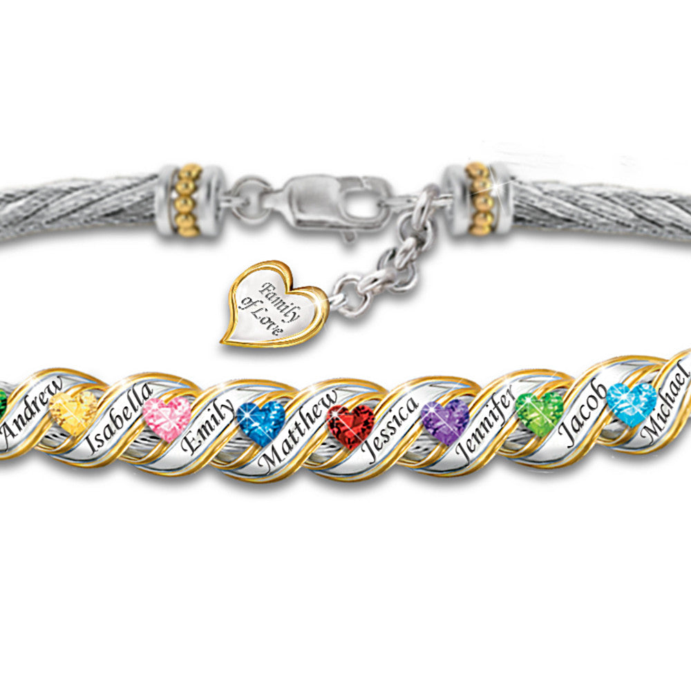 "Family Is Forever" Personalized Birthstone Bracelet