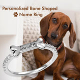 Mother's Day Gift Engraved Ear & Bone Shaped Pet Ring