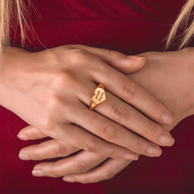 Signet Ring With Personalized Pattern Or Words