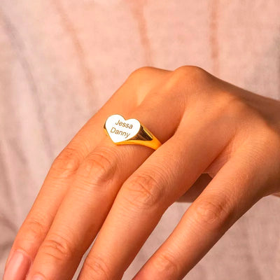 Signet Ring With Personalized Pattern Or Words