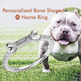 Mother's Day Gift Engraved Ear & Bone Shaped Pet Ring