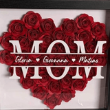 Personalized Mom Flower Shadow Box With Kids Name For Mother's Day