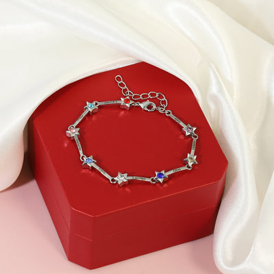 Mother's Day Gift Star Bracelet with Family Names and Birthstones