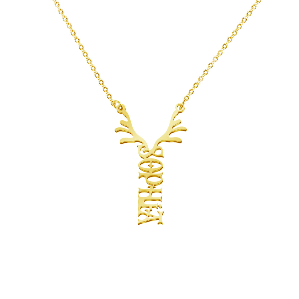 Mother's Day Gift Antler Name Necklace