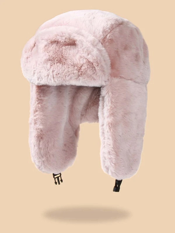 Solid Fluffy Trapper Hat