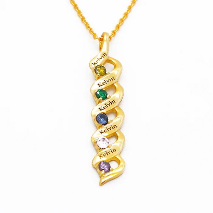 Mother's Day Gift Personalized Mother Necklace Cascading Pendant with Birthstones