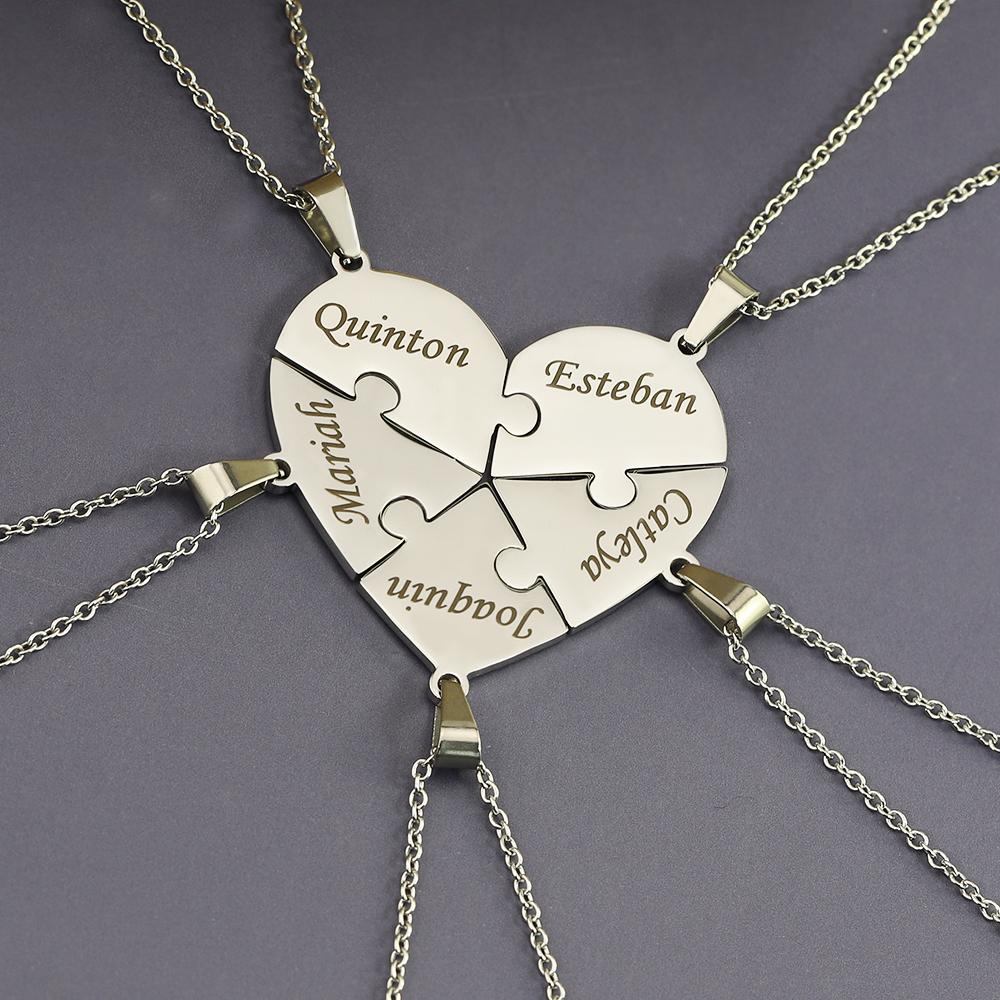 Personalized Heart Puzzle Name Necklace