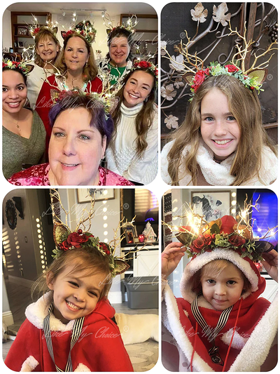 Christmas Flower Deer Headband