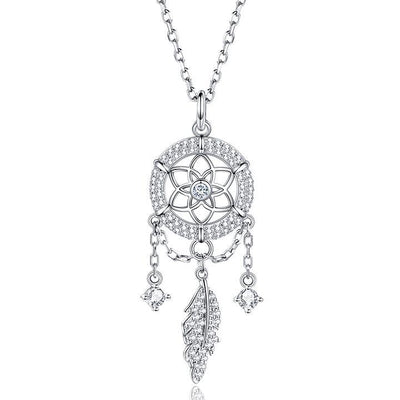 Mother's Day Gift "Dreamcatcher" Crystal Halo Round Cut Necklace