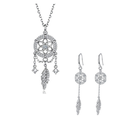 Mother's Day Gift "Dreamcatcher" Crystal Halo Round Cut Necklace