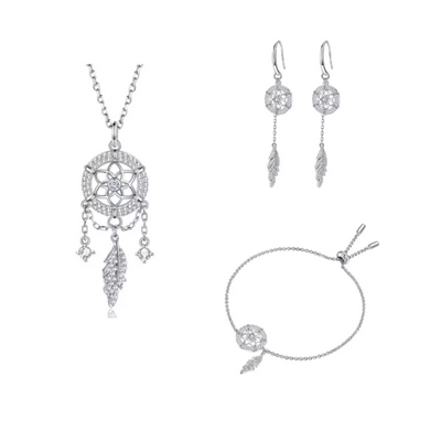 Mother's Day Gift "Dreamcatcher" Crystal Halo Round Cut Necklace