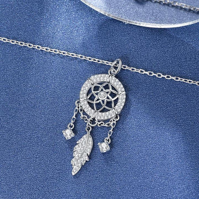 Mother's Day Gift "Dreamcatcher" Crystal Halo Round Cut Necklace