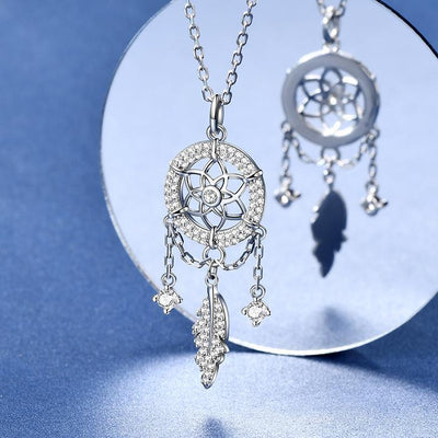Mother's Day Gift "Dreamcatcher" Crystal Halo Round Cut Necklace