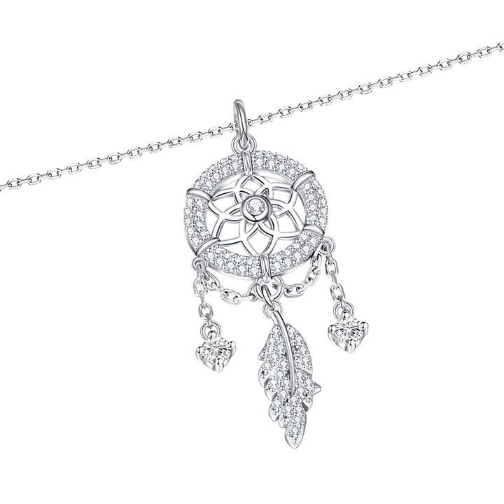 Mother's Day Gift "Dreamcatcher" Crystal Halo Round Cut Necklace