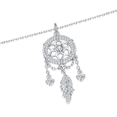 Mother's Day Gift "Dreamcatcher" Crystal Halo Round Cut Necklace