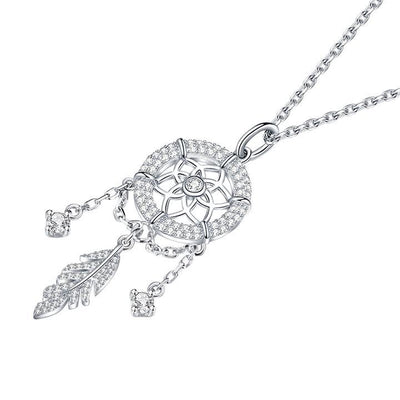 Mother's Day Gift "Dreamcatcher" Crystal Halo Round Cut Necklace