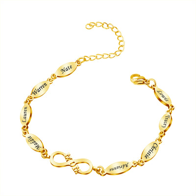 Mother's Day GIft! Mom Eternity Bracelet with Family Names