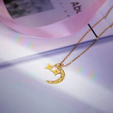 Mother's Day Gift Moon and Stars initials Necklace