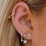 Small Butterfly Gem Earrings For Women
