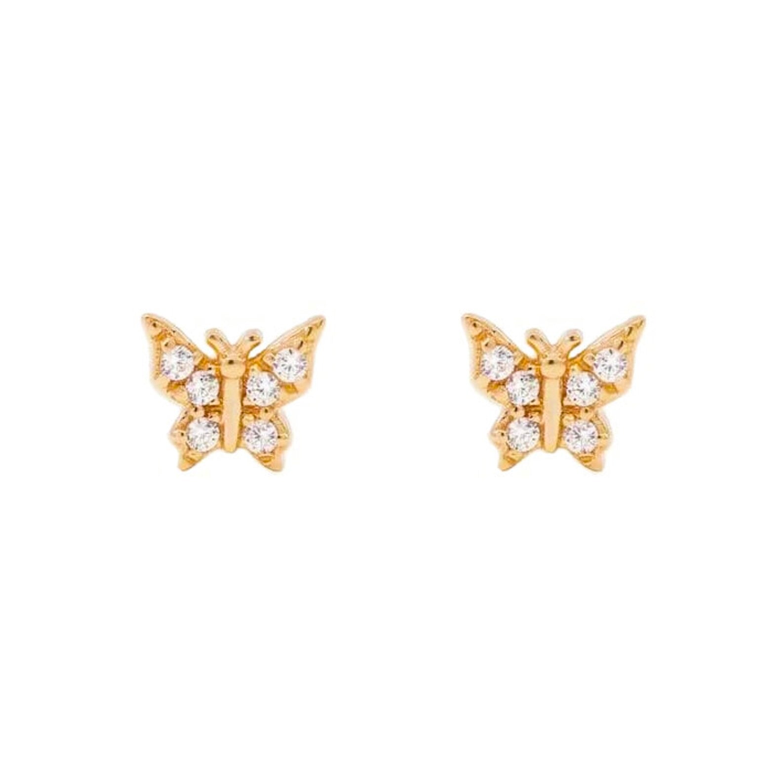 Small Butterfly Gem Earrings For Women