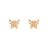 Small Butterfly Gem Earrings For Women