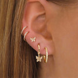 Small Butterfly Gem Earrings For Women