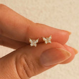 Small Butterfly Gem Earrings For Women