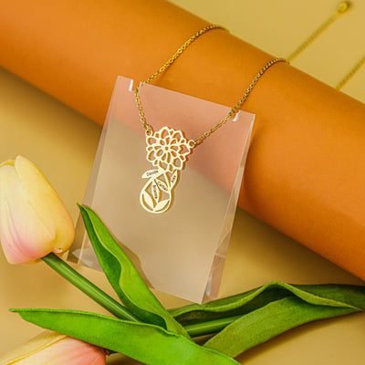 Mother's Day Gift Carnation Custom Name Necklace