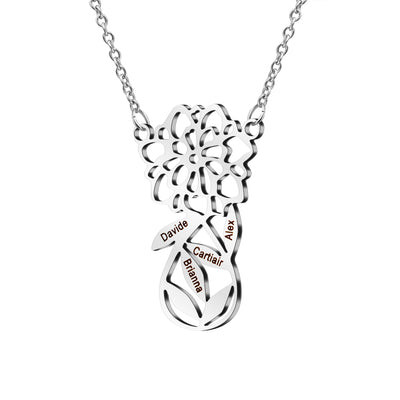 Mother's Day Gift Carnation Custom Name Necklace