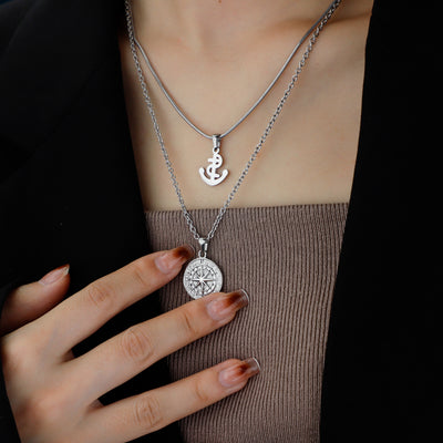 CHRISTMAS GIFT WOMENS COMPASS PENDANT NECKLACE