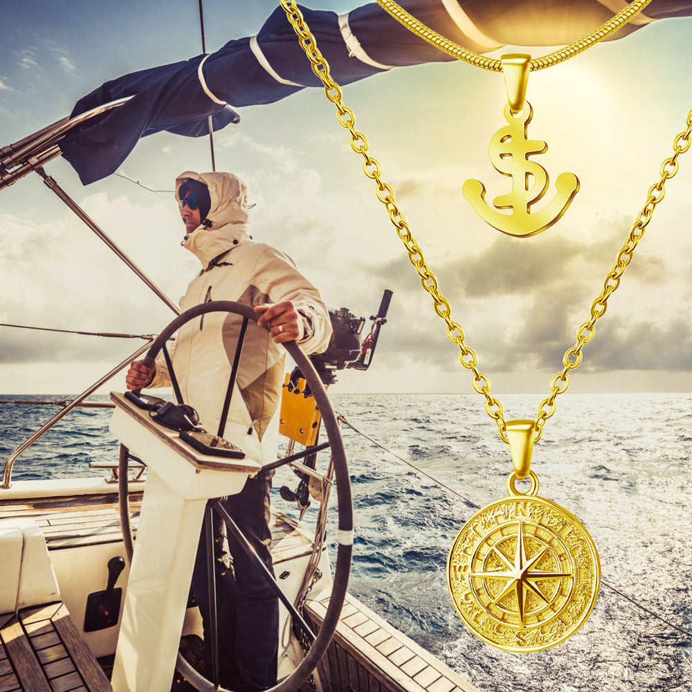 CHRISTMAS GIFT WOMENS COMPASS PENDANT NECKLACE
