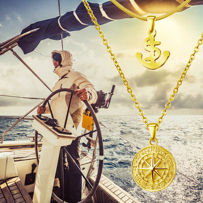 CHRISTMAS GIFT WOMENS COMPASS PENDANT NECKLACE