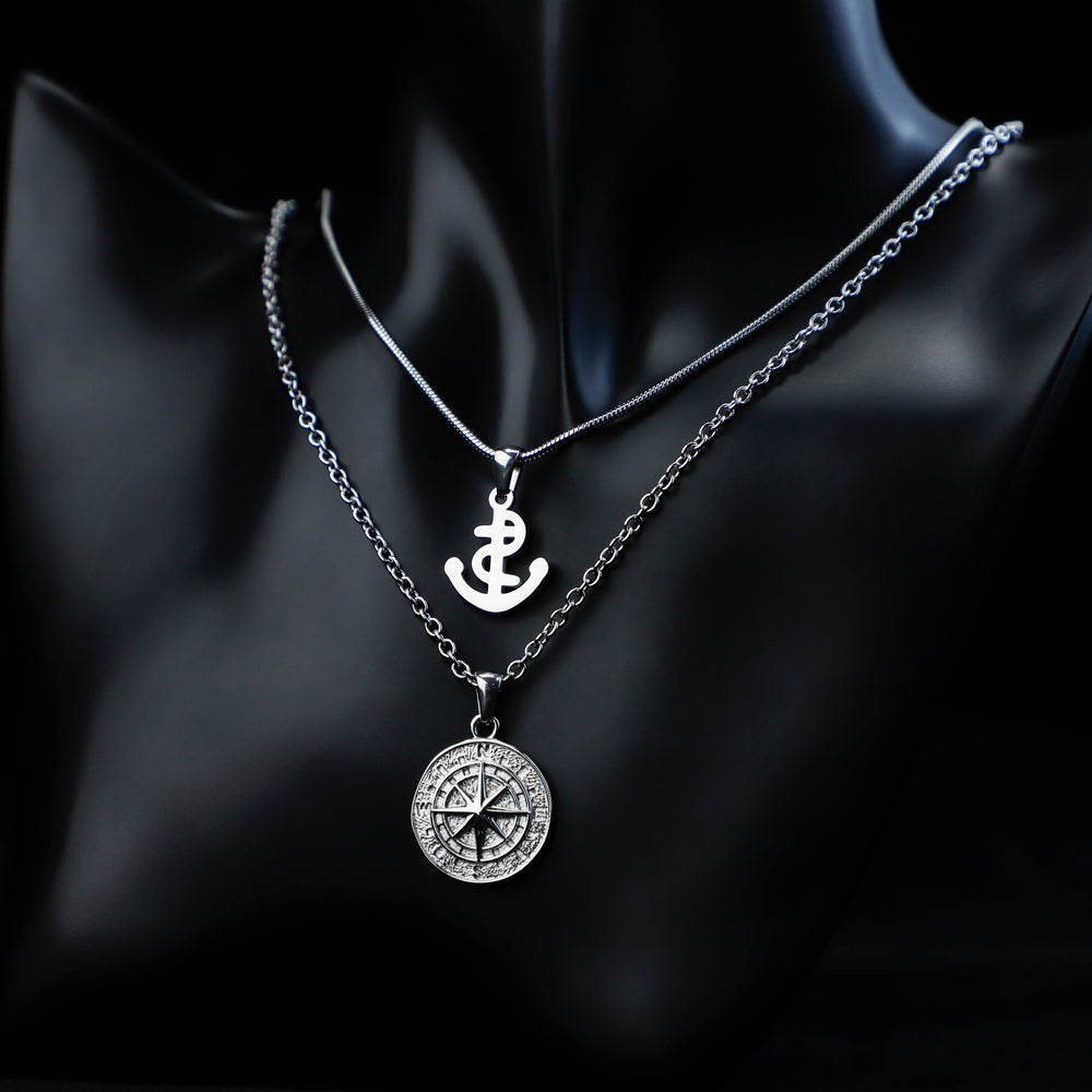 CHRISTMAS GIFT WOMENS COMPASS PENDANT NECKLACE
