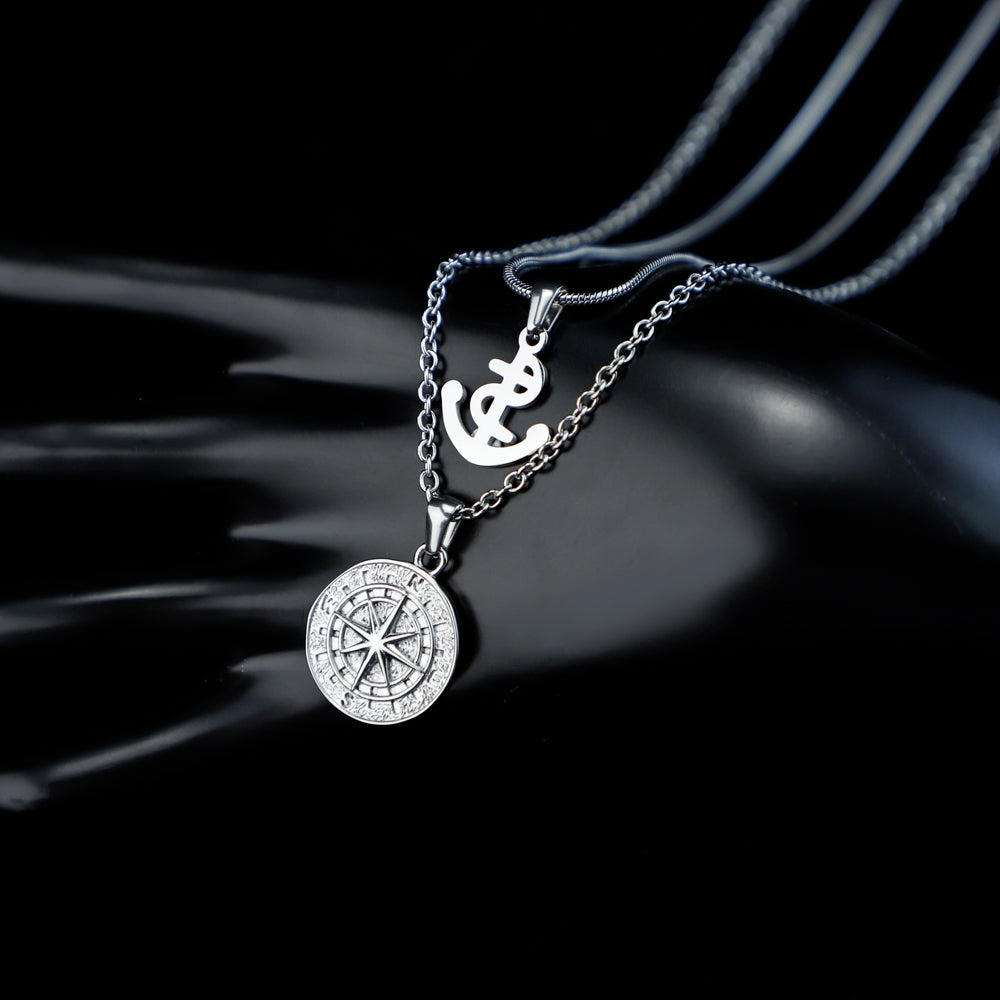 CHRISTMAS GIFT WOMENS COMPASS PENDANT NECKLACE